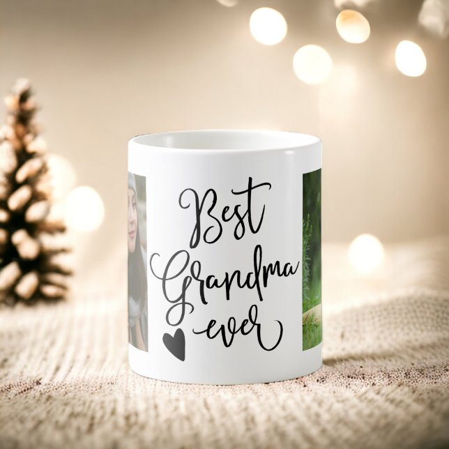Best grandma ever black white 2 photos collage coffee mug (Best grandma ever black white 2 photos collage coffee mug)