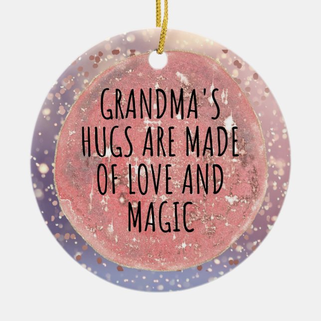 Best grandma ever ceramic ornament (Front)