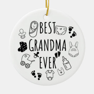 Best grandma ever ceramic ornament