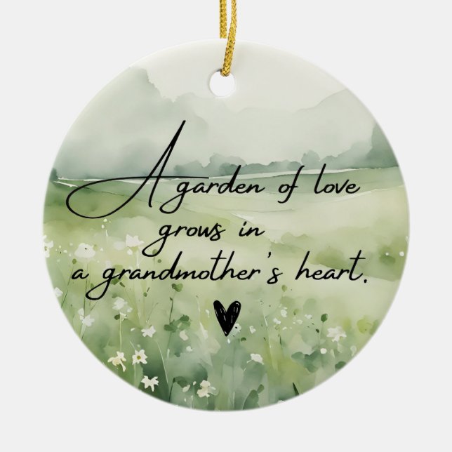 Best grandma ever ceramic ornament (Front)