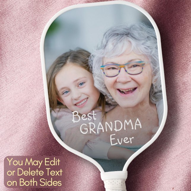 Best Grandma Ever Create Your Own Custom Photo Fun Pickleball Paddle (Creator Uploaded)