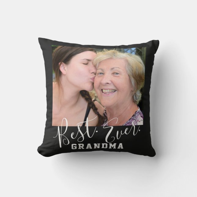 BEST GRANDMA EVER Custom Photo Mother's Day Cushion (Front)
