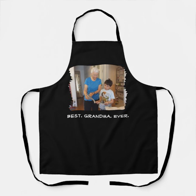 Best Grandma Ever Custom Photo Nana Grandparent Apron (Front)