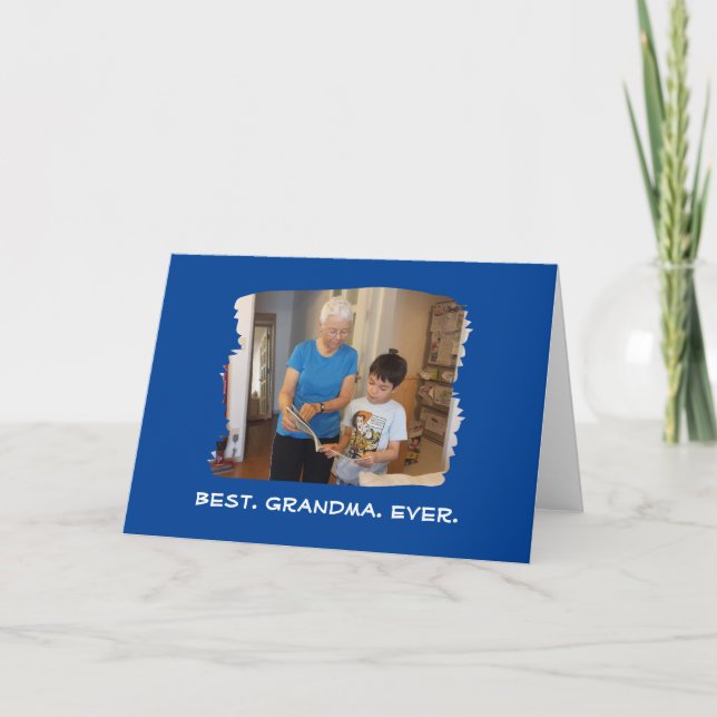 Best Grandma Ever Custom Photo Nana Grandparent Card (Front)
