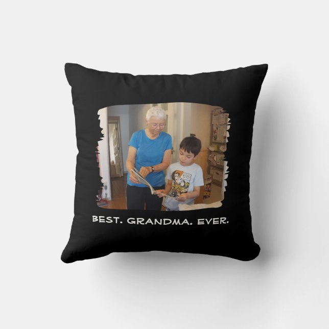 Best Grandma Ever Custom Photo Nana Grandparent Cushion (Back)