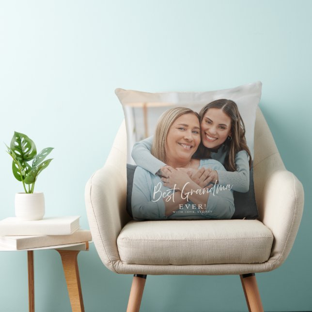 Best Grandma EVER Custom Two Photo Keepsake Cushion (Chair)