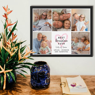 Best Grandma Ever Cute Grandchildren Photo Collage Poster