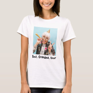 Best Grandma Ever Family Photo Custom T-Shirt