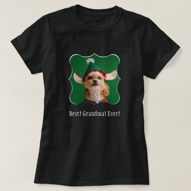 Best Grandma Ever! Family Photo  Custom T-Shirt (Design Front)