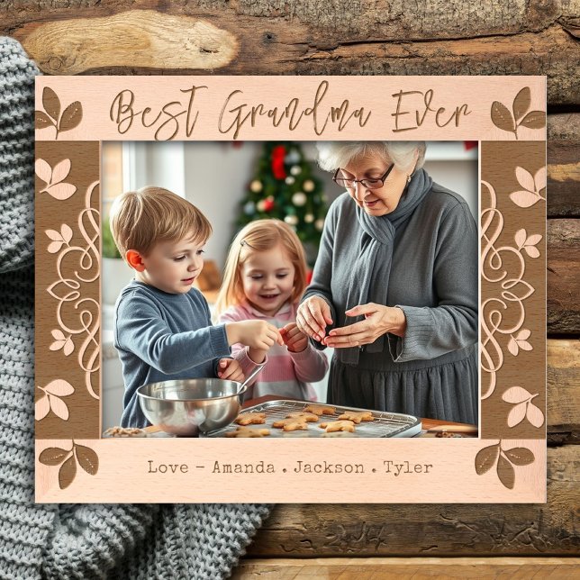 Best Grandma Ever Floral Border Etched Frames (Creator Uploaded)