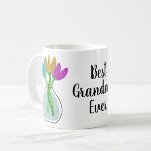 Best Grandma Ever Floral  Coffee Mug