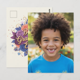 Best Grandma Ever Floral Postcard