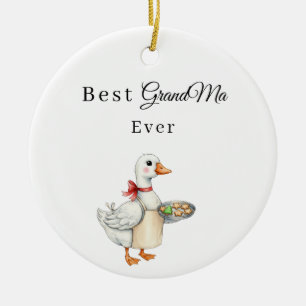 Best Grandma Ever Goose Photo Ceramic Ornament