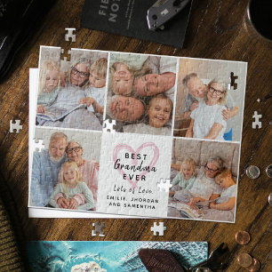 Best Grandma Ever Grandchildren Love Photo Collage Jigsaw Puzzle