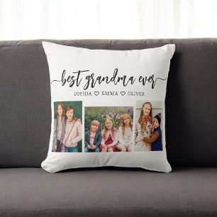 Best Grandma Ever - Grandchildren Photo Collage Cushion