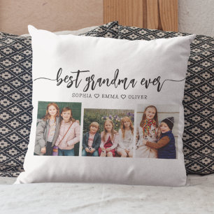 Best Grandma Ever - Grandchildren Photo Collage Cushion