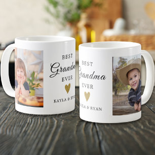 Best Grandma Ever Grandkids 2 Photo Keepsake Coffee Mug
