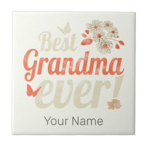 Best Grandma Ever Grandma Vintage Grandmother Ceramic Tile