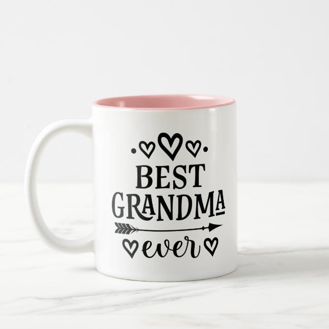 Best Grandma Ever Grandmother Gift Two-Tone Coffee Mug (Left)