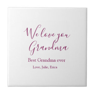 best grandma ever grandparents photo gifts classic ceramic tile