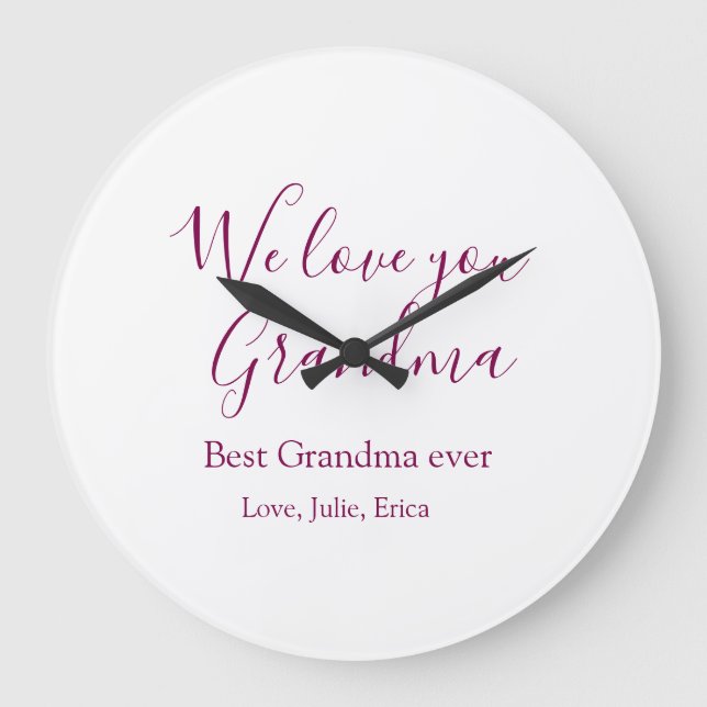best grandma ever grandparents photo gifts classic large clock (Front)