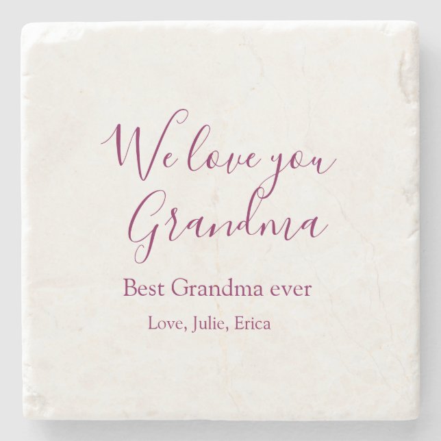 best grandma ever grandparents photo gifts classic stone coaster (Front)