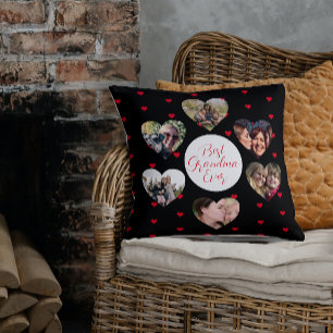 Best Grandma Ever Heart Photo Collage Mother's Day Cushion