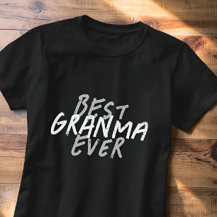 Best Grandma Ever Modern Black and Grey Grunge T-Shirt