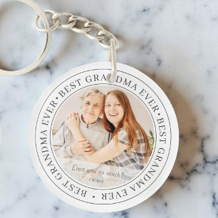 Best Grandma Ever Modern Classic Photo Key Ring