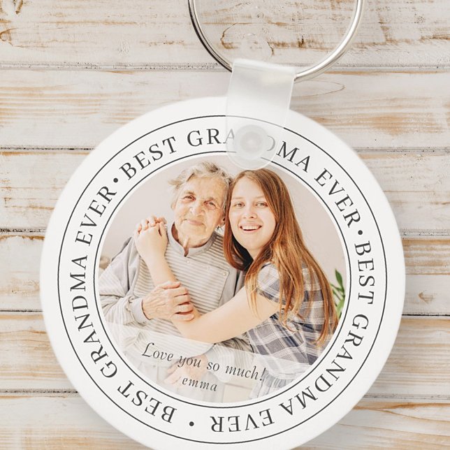 Best Grandma Ever Modern Classic Photo Key Ring (Creator Uploaded)
