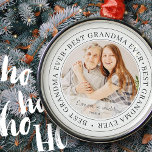 Best Grandma Ever Modern Classic Photo Metal Ornament<br><div class="desc">This simple and classic design is composed of serif typography and add a custom photo. "Best Grandma Ever" circles the photo of your grandma,  gramma,  grandmother,  granny,  mee-maw,  lola etc</div>