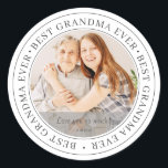 Best Grandma Ever Modern Classic Photo Round Sticker<br><div class="desc">This simple and classic design is composed of serif typography and add a custom photo. "Best Grandma Ever" circles the photo of your grandma,  gramma,  grandmother,  granny,  mee-maw,  lola etc</div>