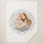 Best Grandma Ever Modern Classic Photo Sherpa Blanket<br><div class="desc">This simple and classic design is composed of serif typography and add a custom photo. "Best Grandma Ever" circles the photo of your grandma,  gramma,  grandmother,  granny,  mee-maw,  lola etc</div>