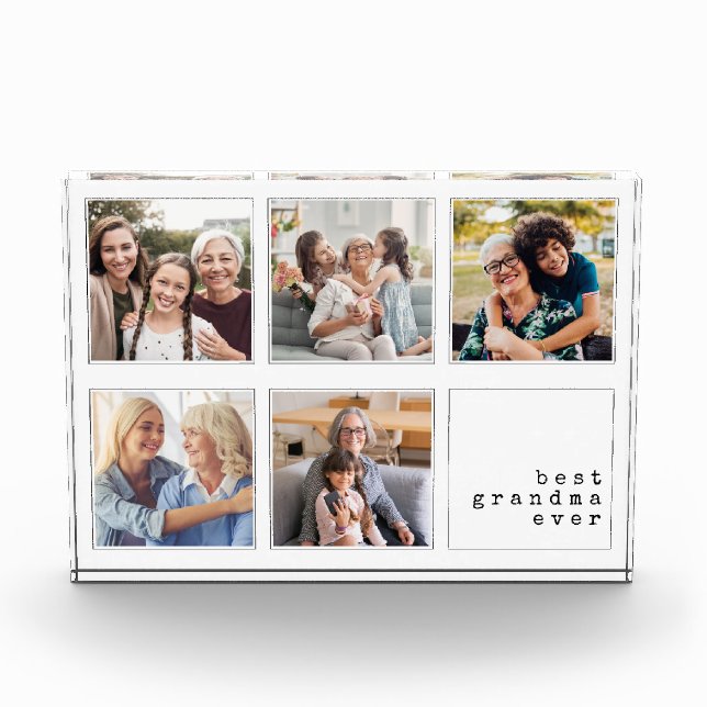 Best Grandma Ever | Modern Collage Photo Block (Front)