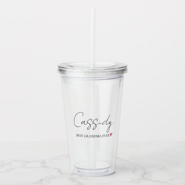 Best Grandma Ever Monogoram | Acrylic Tumbler (Front)
