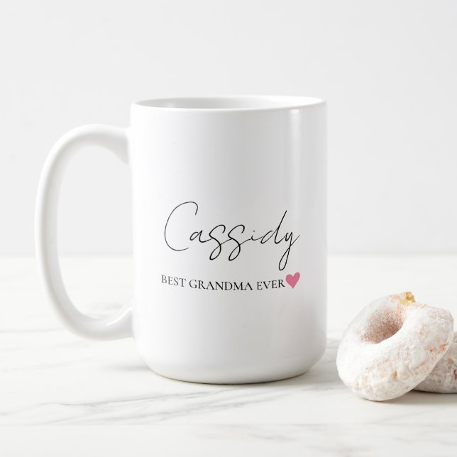 Best Grandma Ever Monogram | Custom Coffee Mug  (With Donut)