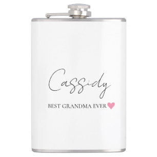 Best Grandma Ever Monogram   Personalized Flask