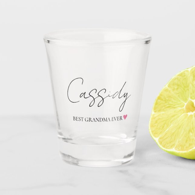 Best Grandma Ever Monogram | Shot Glass (Front)
