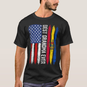 Best Grandma Ever Mother's Day Moldova Us Flag T-Shirt