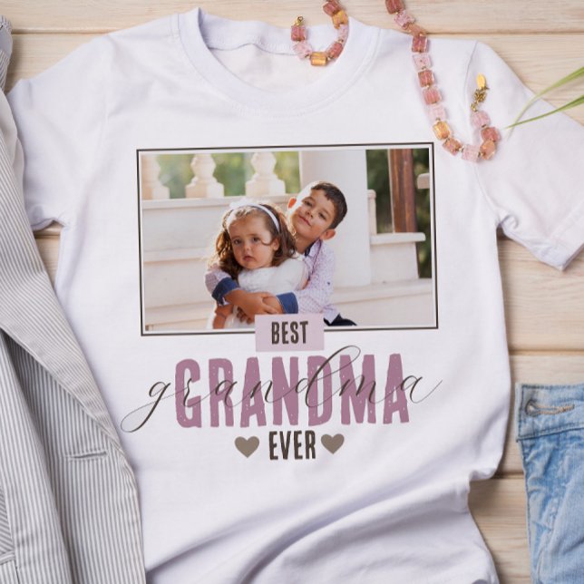 Best Grandma Ever Mother's Day Photo Grandkids T-Shirt (Creator Uploaded)