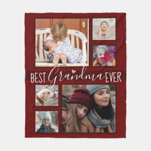 Best Grandma Ever Multi Photo Fleece Blanket