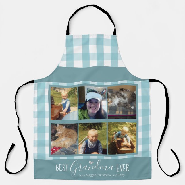 Best Grandma Ever Multiple Photo Template Apron (Front)