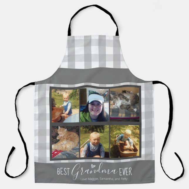 Best Grandma Ever Multiple Photo Template Apron (Front)
