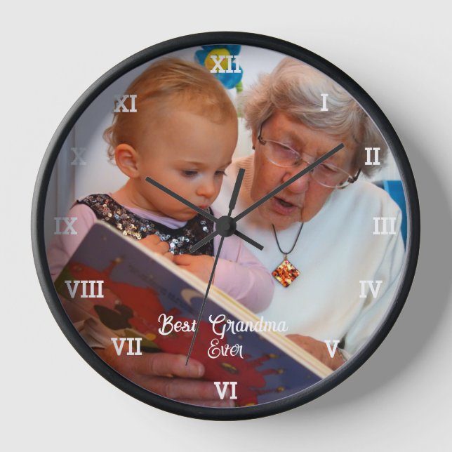 Best Grandma Ever Photo Collage Create Your Own  Clock (Front)