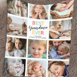 Best Grandma Ever Photo Collage Fleece Blanket<br><div class="desc">Show your grandmother how much you love her with our Personalised Grandmother Blanket! It boasts of 11 treasured family photos,  a spirited 'best grandma ever' typography,  and the names of her darling grandchildren. The ultimate cosy gift that's both heartwarming and functional!</div>