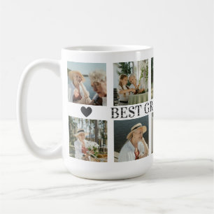 Best Grandma Ever Photo Collage – Gift with Hearts Coffee Mug