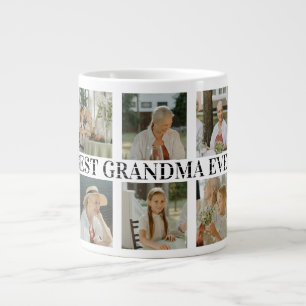 Best Grandma Ever Photo Collage – Gift with Hearts Large Coffee Mug