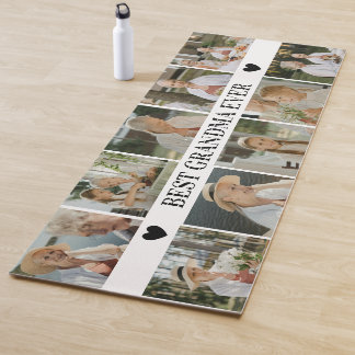 Best Grandma Ever Photo Collage – Gift with Hearts Yoga Mat