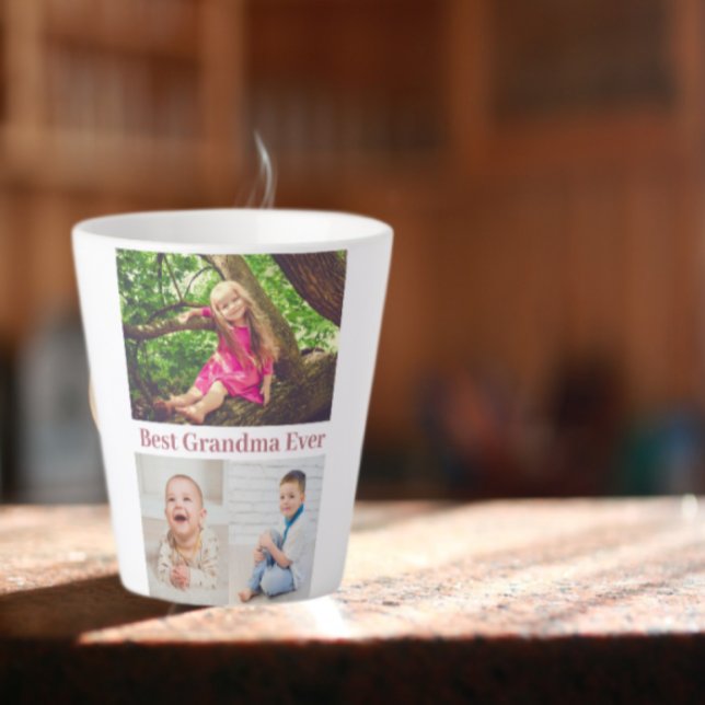 Best Grandma Ever Photo Collage Latte Mug (Creator Uploaded)