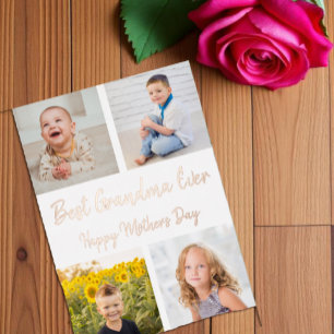 Best Grandma Ever Photo Collage Mother's Day Card